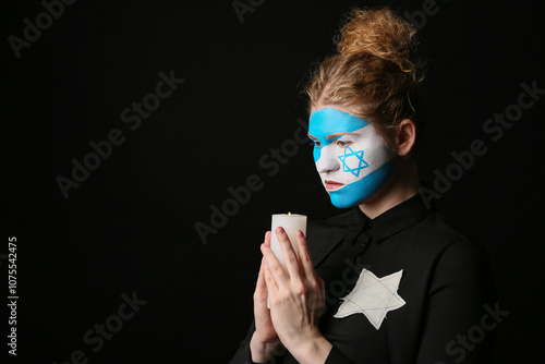 Young woman with painted fl...
