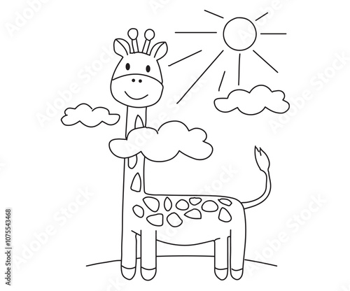 Giraffe Coloring Page for kids 020