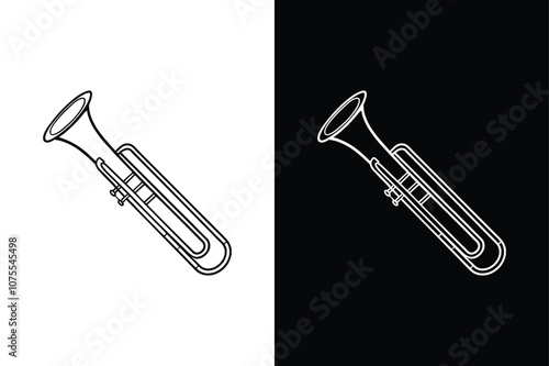 Musical instrument trumpet icon isolated vector icon illustration on white background.