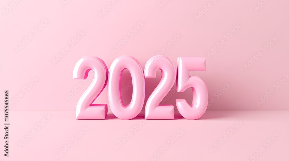 3D 2025 text, soft backround 3D 2025 text, soft backround