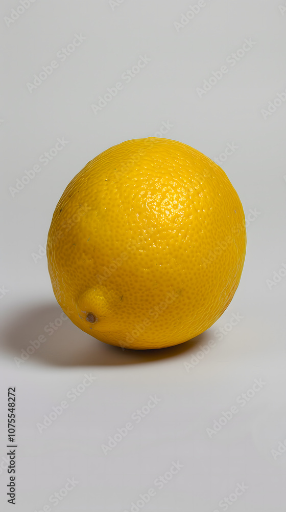 A bright yellow lemon with a textured peel. A bright yellow lemon with a textured peel.