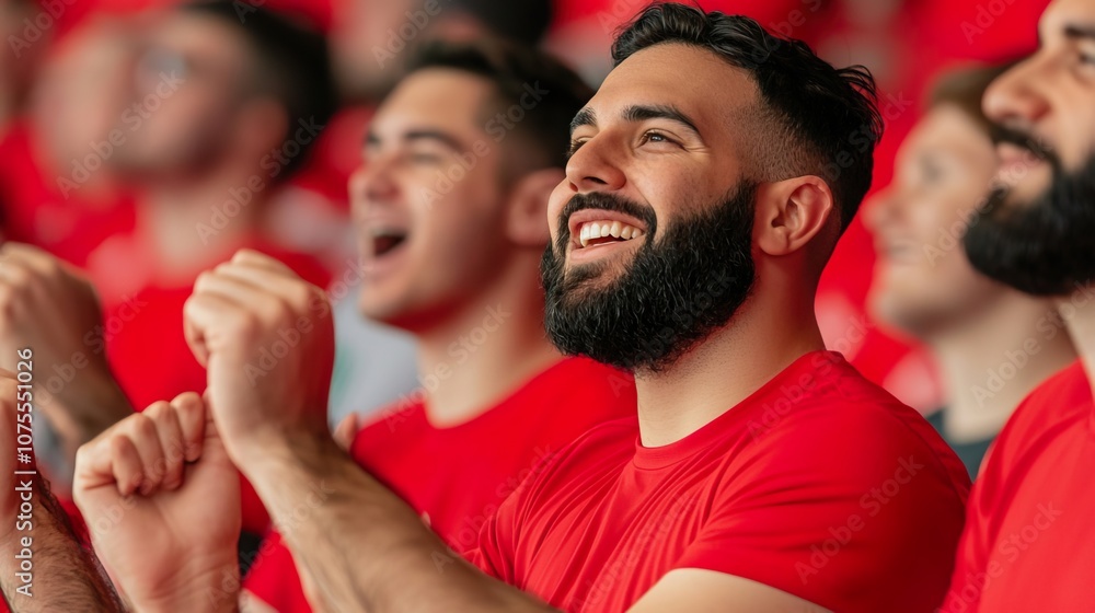 Excited Fans Cheering for Their Team in Stadium Excited Fans Cheering for Their Team in Stadium