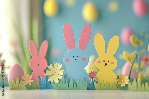 Colorful Bunny Decorations for Spring Celebration