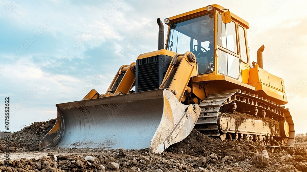 Bulldozer Leveling Ground for Road Construction Bulldozer Leveling Ground for Road Construction