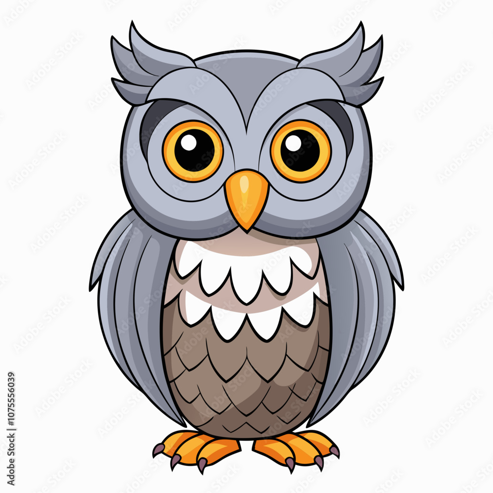 Fototapeta premium Gray Owl vector illustration
