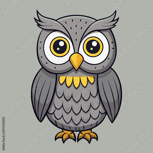 Gray Owl vector illustration