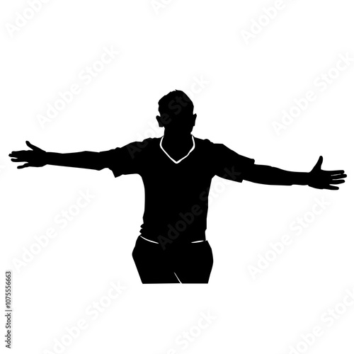 Soccer player runing celebrate goal
