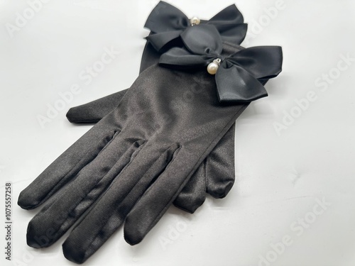 Black gloves with pearls for sale photo