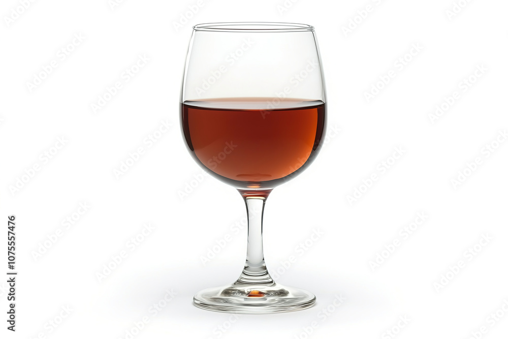 A elegant glass filled with rich brown liquid served on a plain background, perfect for wine or spirit enjoyment. Generative AI A elegant glass filled with rich brown liquid served on a plain background, perfect for wine or spirit enjoyment. Generative AI