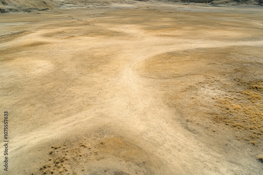 Fototapeta premium The Devastating Effects of Drought-induced Desertification on Agricultural Land and Natural Resources. Beautiful simple AI generated image