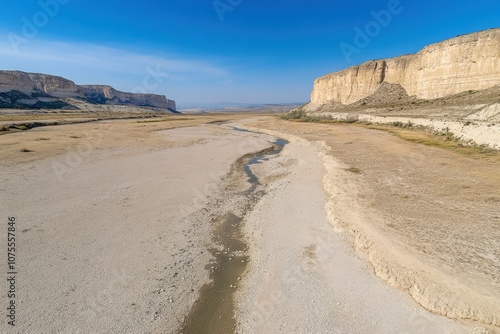 Drought-hit region water, showcasing strategies to manage and mitigate the effects of drought in affected areas.. Beautiful simple AI generated image