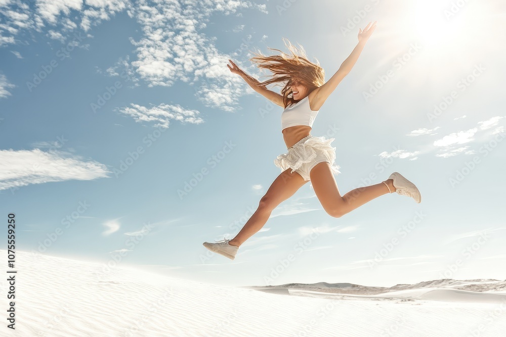 Happy girl jumping with her mouth open and her tongue hanging out. A 6-7 year old child enjoys a carefree childhood. Beautiful simple AI generated image Happy girl jumping with her mouth open and her tongue hanging out. A 6-7 year old child enjoys a carefree childhood. Beautiful simple AI generated image