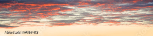 Bright clouds in the evening sky