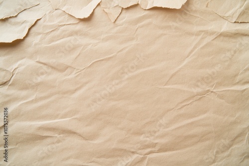 A close-up of a white crumpled paper sheet. Beautiful simple AI generated image photo