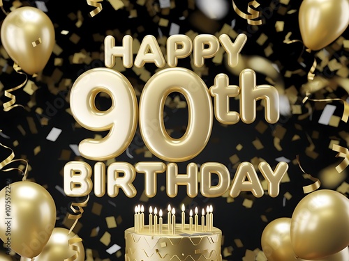 Black and Gold 90th Birthday Celebration with Elegance
