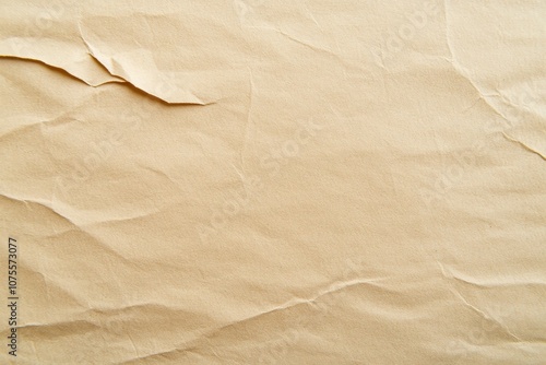 A close-up of a white crumpled paper sheet. Beautiful simple AI generated image photo