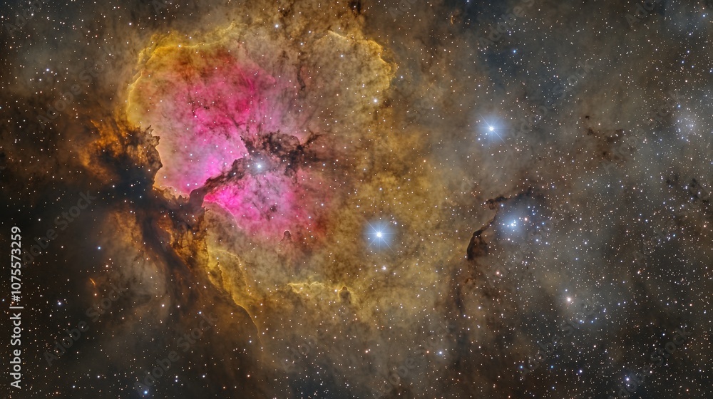 Stunning cosmic view of the Rosette Nebula showcasing stars and vibrant colors Stunning cosmic view of the Rosette Nebula showcasing stars and vibrant colors