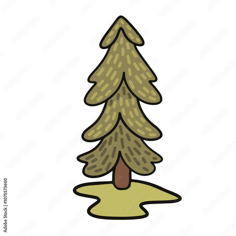 Vector drawing of a cartoon tree. Spruce Vector drawing of a cartoon tree. Spruce