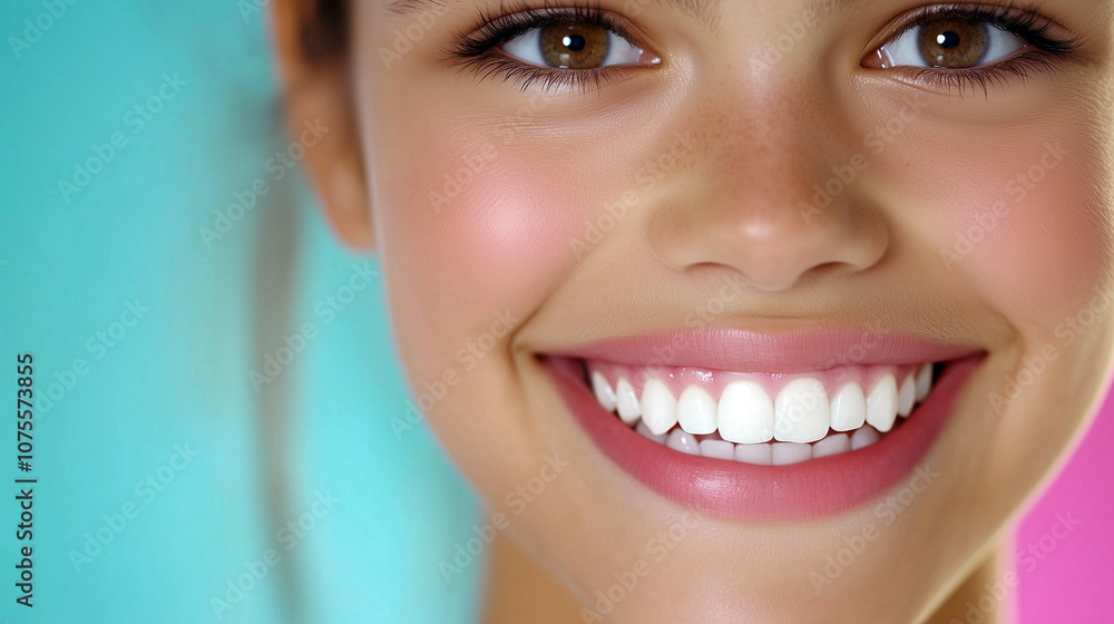 Smiling Person Close-Up with Bright Lighting and Vibrant Backgrounds Smiling Person Close-Up with Bright Lighting and Vibrant Backgrounds