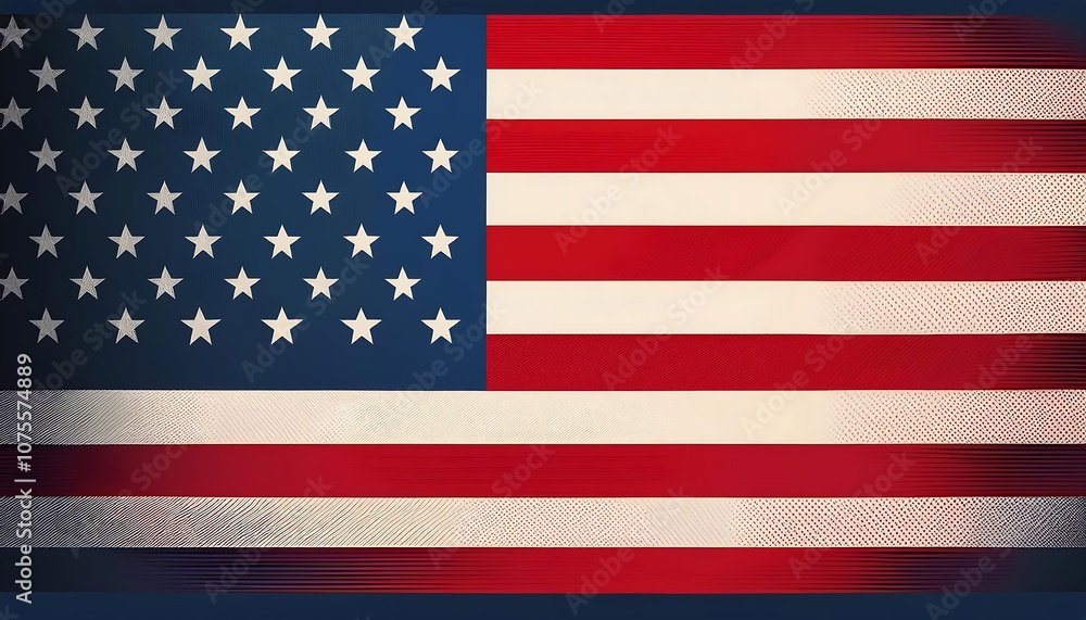 Naklejka premium United States of America flag, a flat vector representation of the iconic Stars and Str_1(1793)