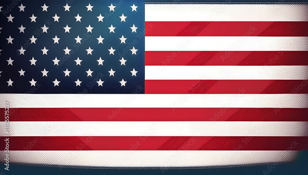 Naklejka premium United States of America flag, a flat vector representation of the iconic Stars and Stripes_1(1790)