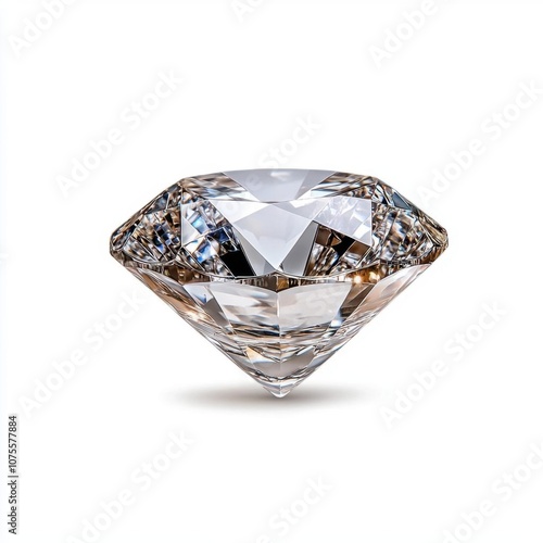 A photostock of a sparkling crystal diamond, ideal for luxury or jewelry themes, isolated on transparent PNG background, High Quality