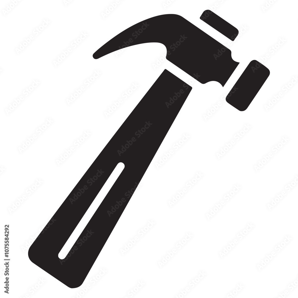 Black and White Hammer Icon Illustration Black and White Hammer Icon Illustration