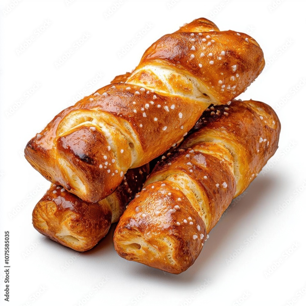 A photostock of crunchy peanut butter-filled pretzels, perfect for snack or casual food themes, isolated on white background, High Quality A photostock of crunchy peanut butter-filled pretzels, perfect for snack or casual food themes, isolated on white background, High Quality