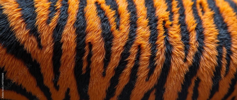 Fototapeta premium Tiger fur texture with black and orange stripes, close up. for backgrounds, wildlife and design concepts