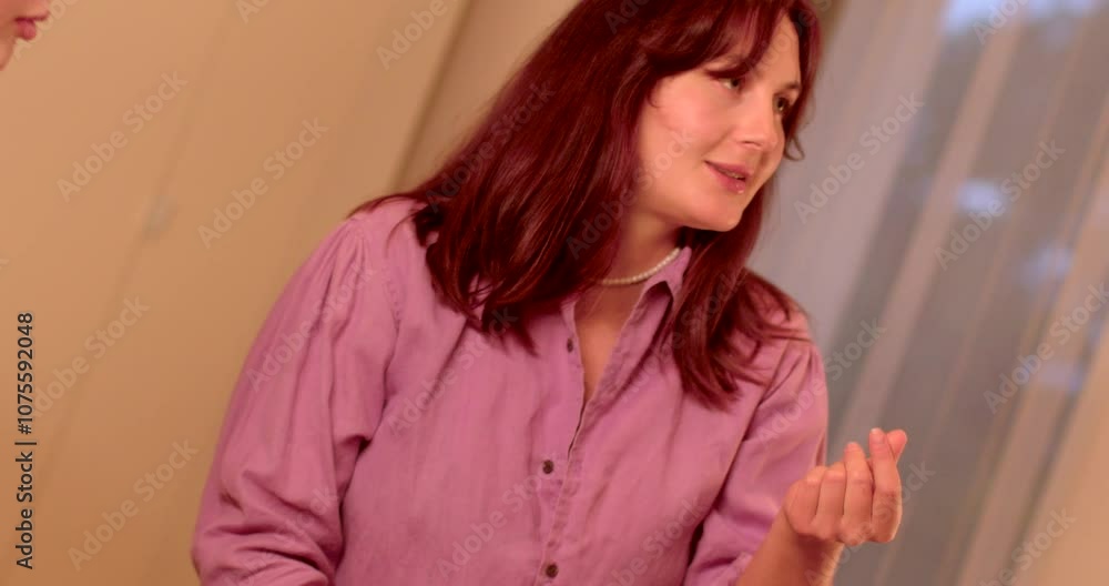 Emotional Support: safe space for sharing personal thoughts and feelings. Woman talking and gesturing. Sharing a delightful book and engaging in conversation with friends in a warm, cozy setting. Emotional Support: safe space for sharing personal thoughts and feelings. Woman talking and gesturing. Sharing a delightful book and engaging in conversation with friends in a warm, cozy setting.