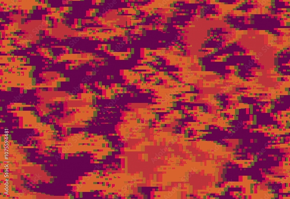 Obraz premium Camouflage glitch texture background purple dark night