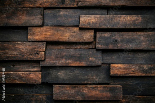 wooden coffee brown wood background planks floor wall cladding - generative ai. Beautiful simple AI generated image