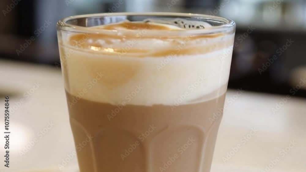 creamy texture of the flat white, highlighting the seamless blend of coffee and milk, while the clean lines of the contemporary coffee shop backdrop add to the drink's chic, sophisticated vibe. creamy texture of the flat white, highlighting the seamless blend of coffee and milk, while the clean lines of the contemporary coffee shop backdrop add to the drink's chic, sophisticated vibe.