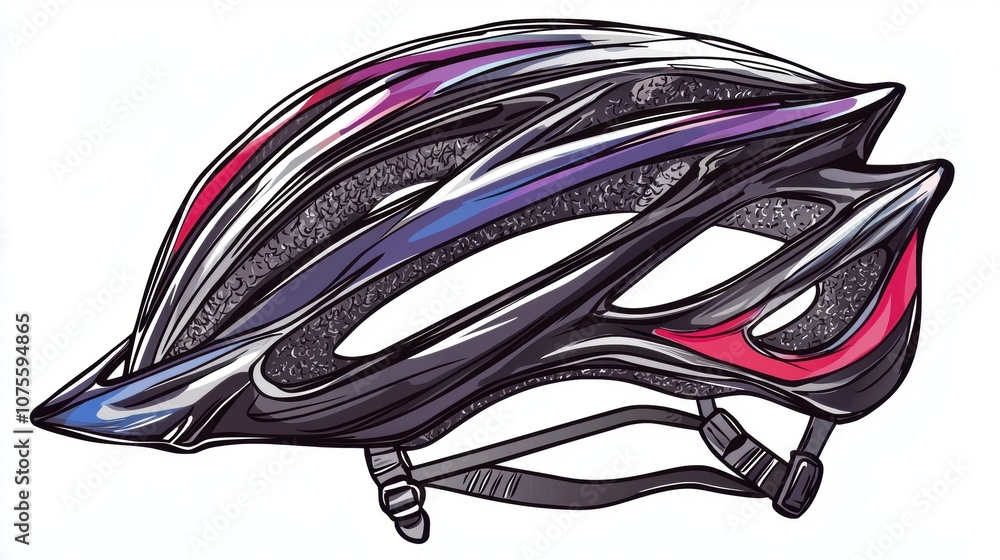 Detailed of a Stylish Bicycle Helmet Featuring Sleek Lines and Vibrant Colors, Ideal for Cyclists Seeking Safety and Aesthetics in Their Gear Detailed of a Stylish Bicycle Helmet Featuring Sleek Lines and Vibrant Colors, Ideal for Cyclists Seeking Safety and Aesthetics in Their Gear