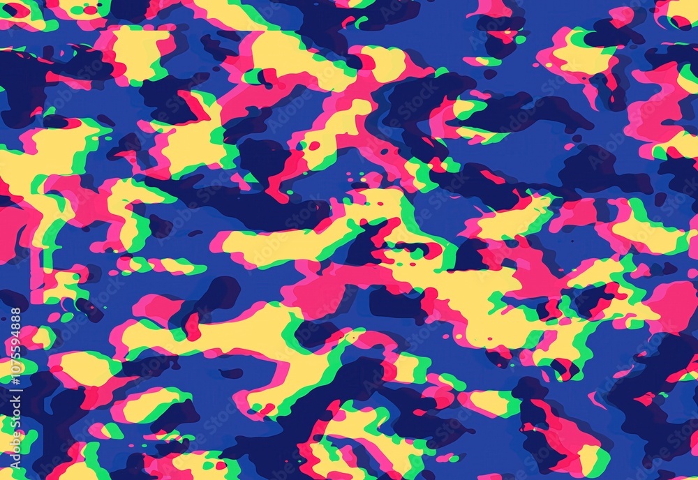 Fototapeta premium Camouflage glitch texture background color