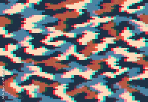 Camouflage glitch texture background