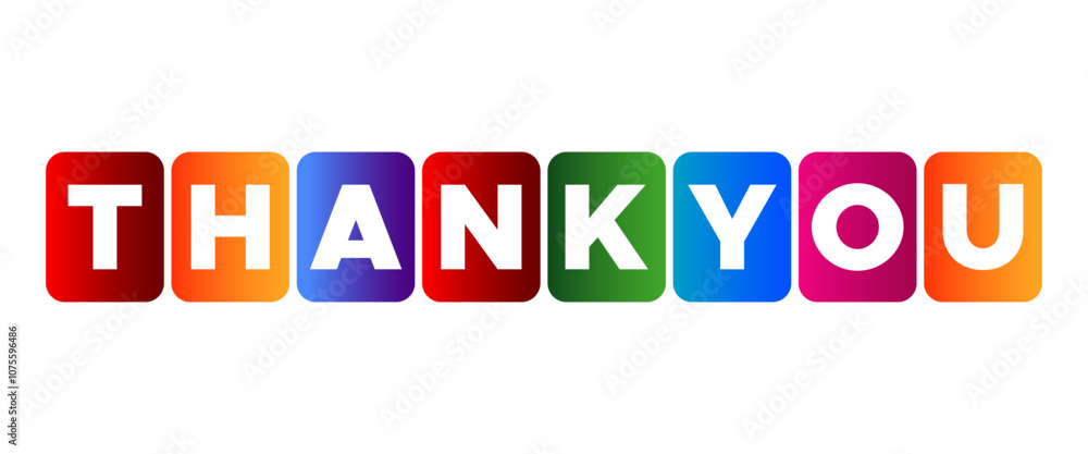 Thank You letters 3d colorful text cubes block. vector isolated on white Thank You letters 3d colorful text cubes block. vector isolated on white