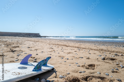 Surfboard on the beach of marocco
