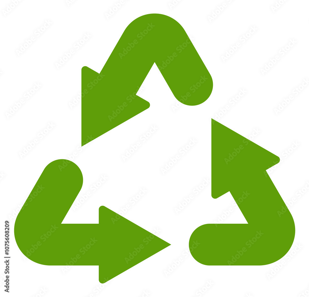 A green triangle with arrows pointing in different directions A green triangle with arrows pointing in different directions