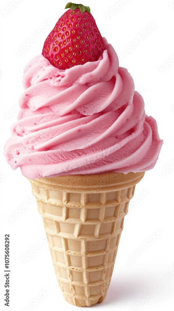 Strawberry Soft Serve Ice Cream Cone Strawberry Soft Serve Ice Cream Cone