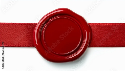 red wax seal isolated on white