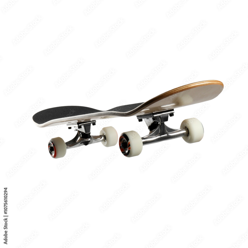 One skateboard isolated on white. Sports equipment One skateboard isolated on white. Sports equipment