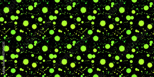 Bright green splashes on black background