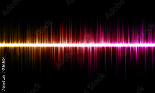 A yellow-red sound wave on a black background.