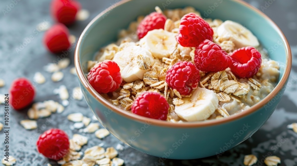 Oatmeal Bowl. Healthy Breakfast Meal with Porridge in a Bowl Oatmeal Bowl. Healthy Breakfast Meal with Porridge in a Bowl