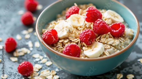 Oatmeal Bowl. Healthy Breakfast Meal with Porridge in a Bowl