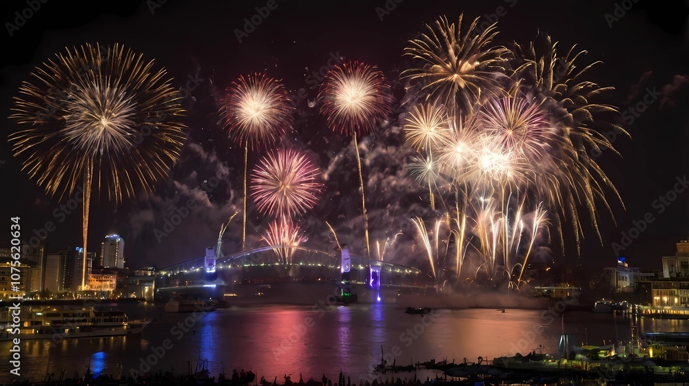 fireworks over the river new year 2025 fireworks over the river new year 2025