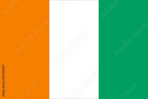 Flag of Ivory Coast or Cote d'Ivoire