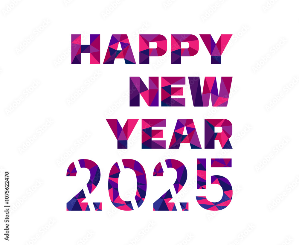 Happy New Year 2025 Typography Purple And Pink Design Abstract Vector Illustration Happy New Year 2025 Typography Purple And Pink Design Abstract Vector Illustration