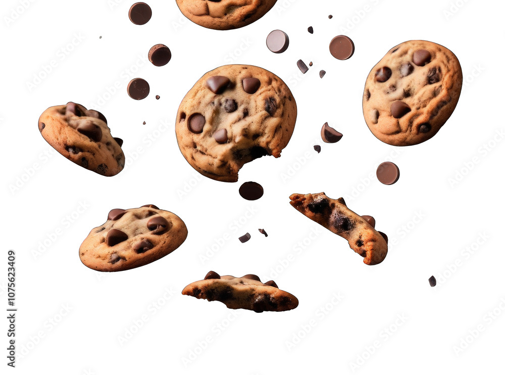 Falling Chocolate Chip Cookies Falling Chocolate Chip Cookies
